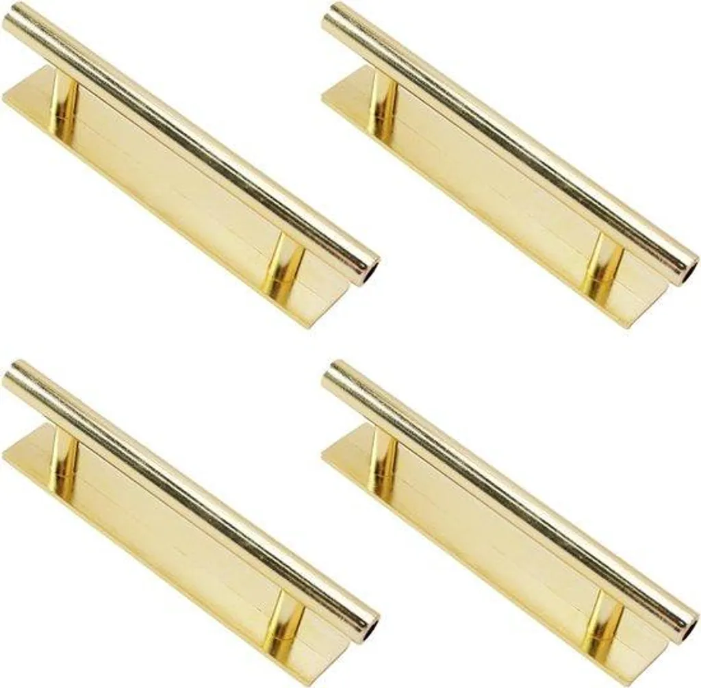 Poignées autocollantes dorées lot de 4 design long finition luxe