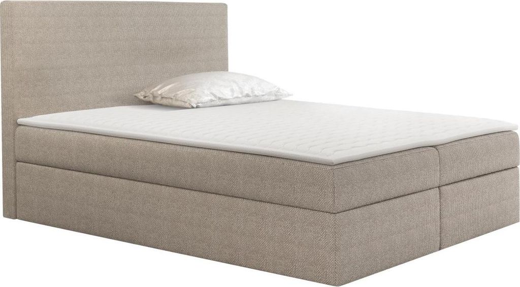 MIRJAN24 Boxspringbett Basic mit Matratzen-Topper, Hauptmatratze, zwei Bettkästen für die Bettwäsche (Farbe: Muna 02, Größe: 120x200 cm)