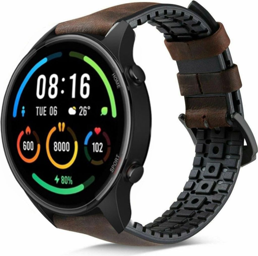 Strap-it Xiaomi Mi Watch Silikon/Lederband (Braun)