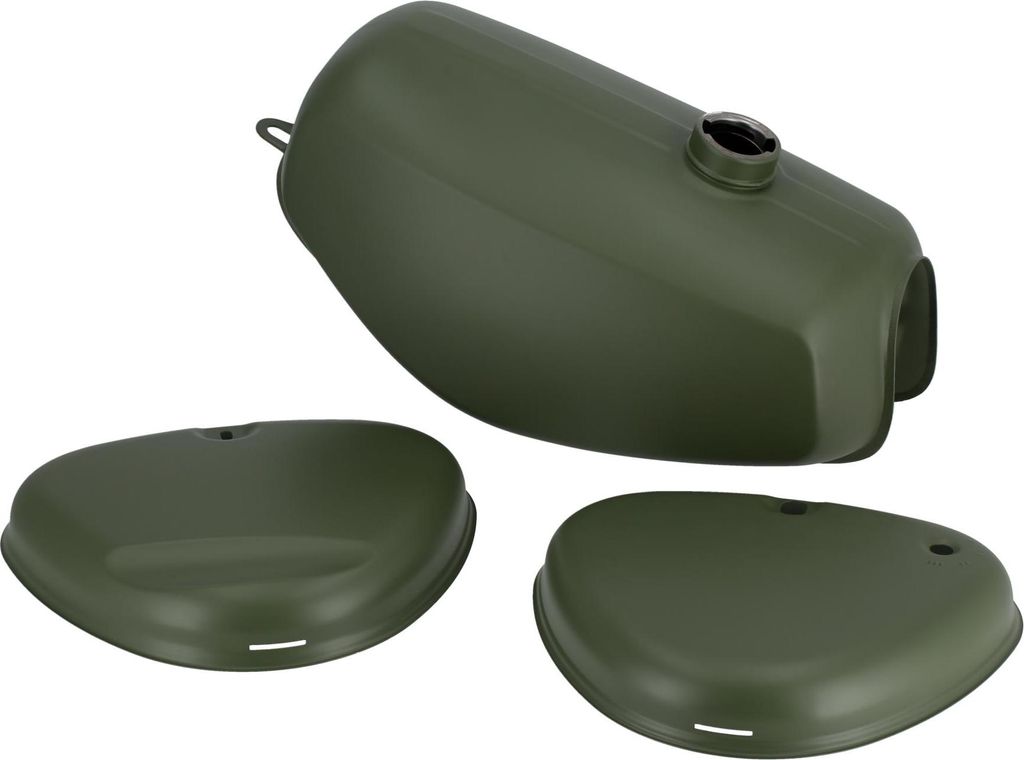 Set: Tank + Seitendeckel Enduro, Olivgrün Matt RAL 6003 - für Simson S51E, S70E