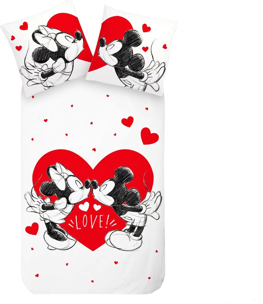 Disney Renforcé Wende Bettwäsche 2tlg. 135x200cm Herz Produktbild 