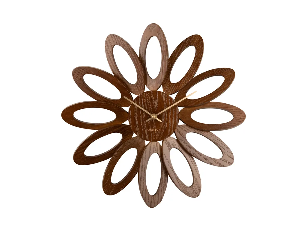 Karlsson Fiore Horloge Murale en Bois Foncé Design Minimaliste 40cm