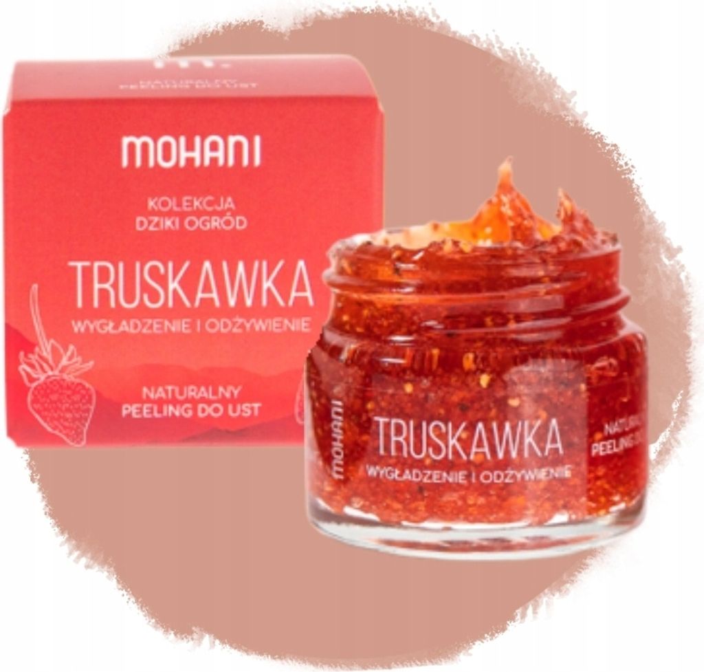MOHANI_Wygładzająco-odżywczy peeling do ust Truskawka 15ml