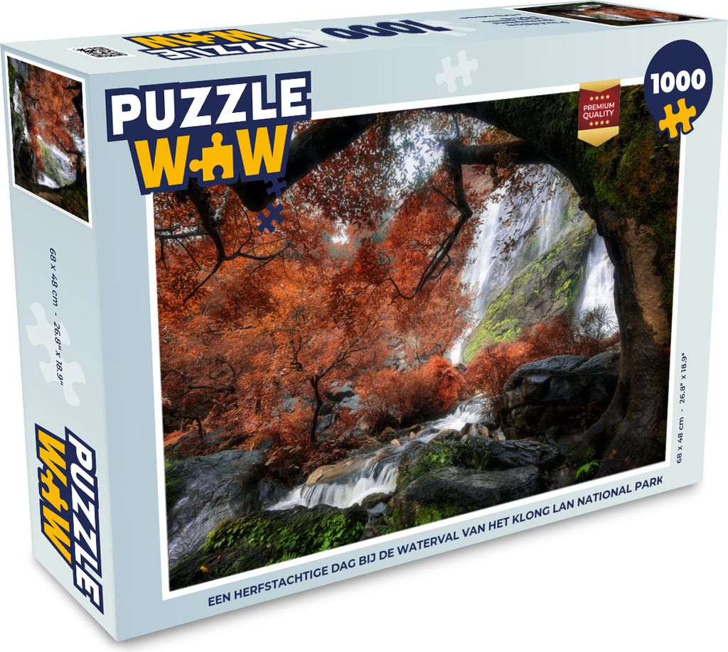 MuchoWow Puzzle 1000 Teile Ein herbstlicher Tag am Wasserfall im Klong-Lan-Nationalpark - Erwachsene - Rätsel