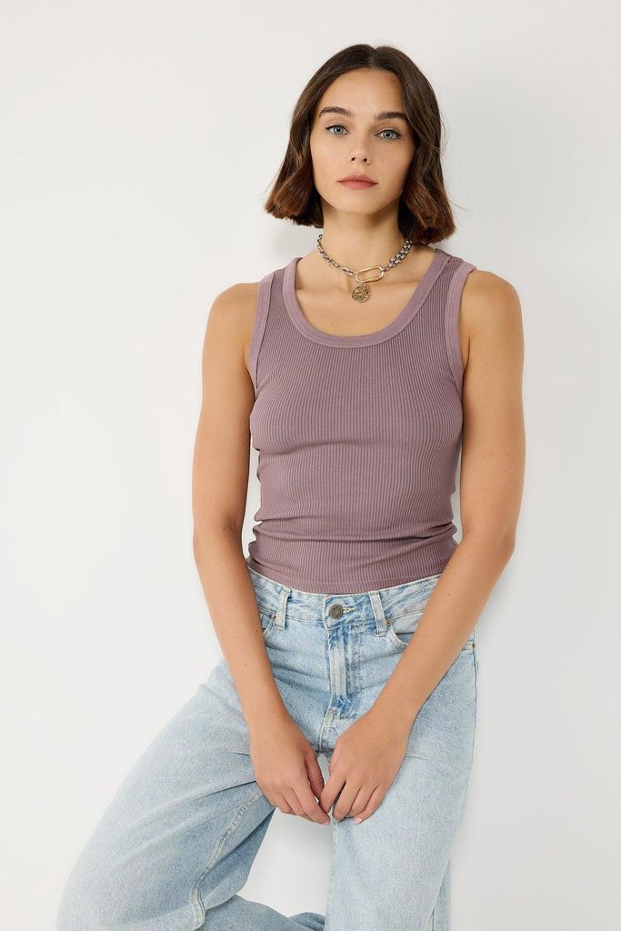 ärmellose Bluse, Mürdüm, M