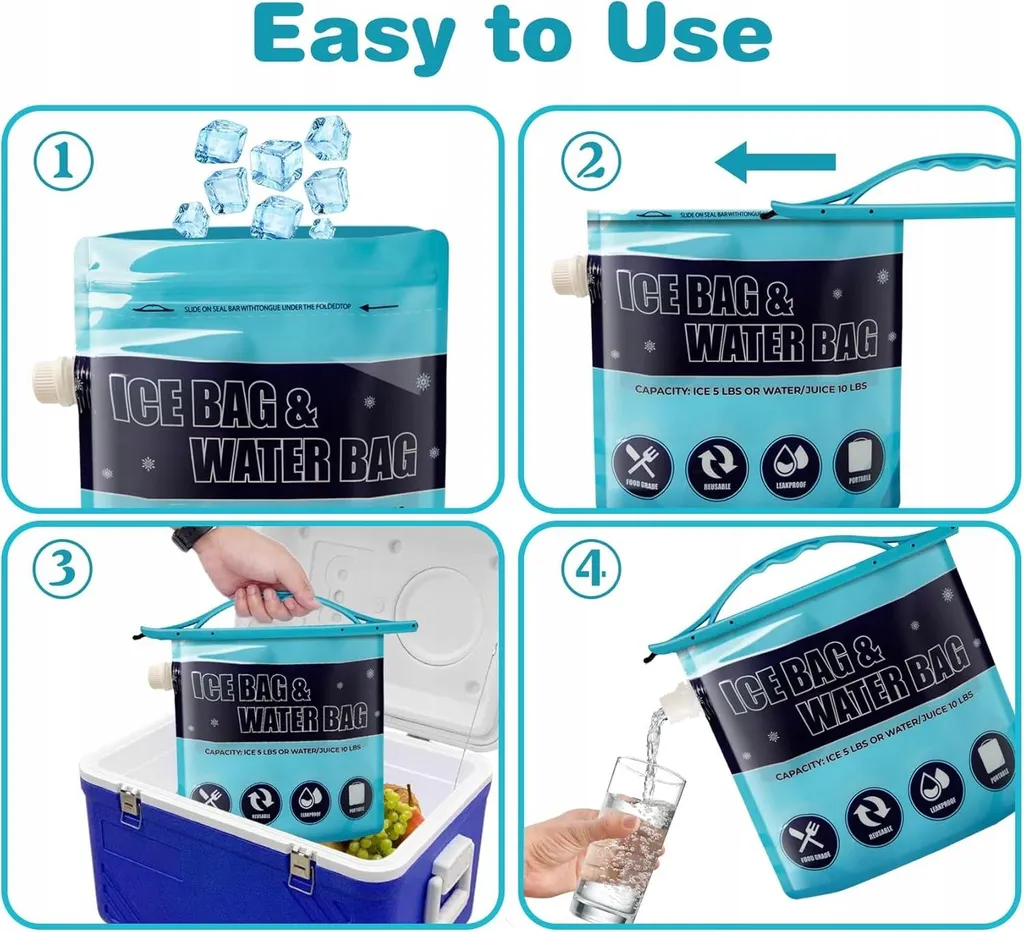 Réservoir d'eau pliable robuste 2,5kg + 5kg Pack de 3 avec poignée - 5