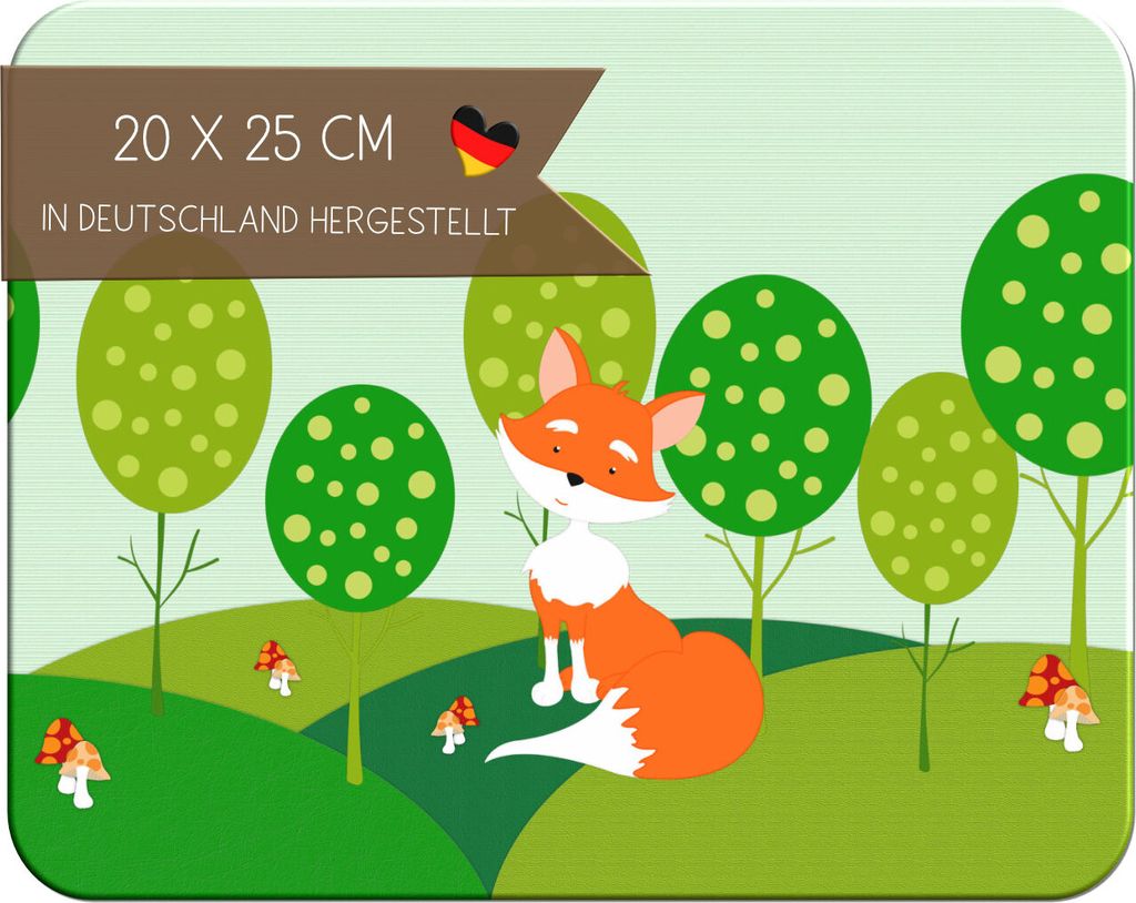 Kinder Frühstücksbrettchen Fuchs , Brettchen Kunststoff, 20x25 cm