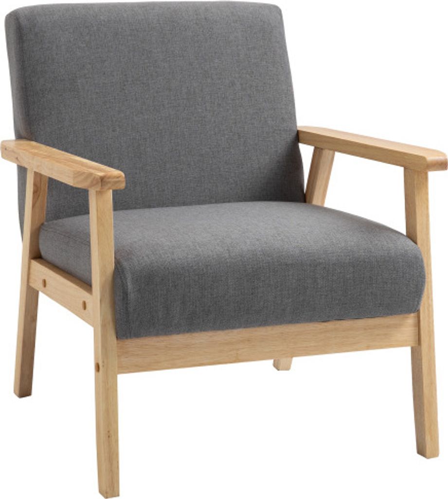 Ohrensessel Loungesessel 64x70x72cm Esszimmerstuhl Relaxsessel Armlehnen Polstersessel Grau Lehnstuhl Polsterstuhl Buerostuhl Wohnzimmerstuhl