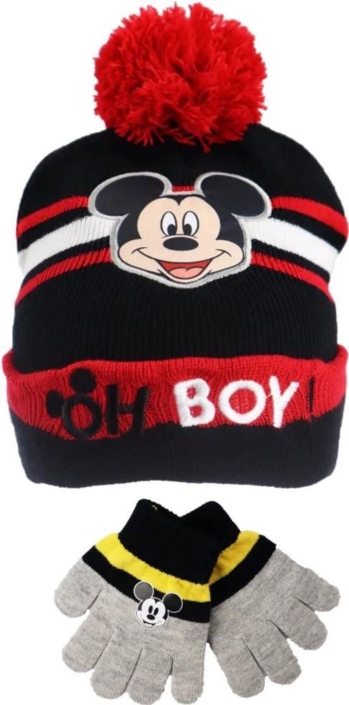 Disney Mickey Maus 2tlg Set Kinder Herbst Wintermütze plus Produktbild 