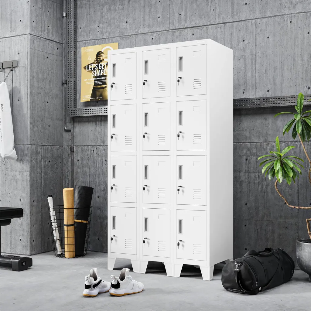 Vestiaire métallique monoplace blanc avec serrure - Modèle ROBERT 1 Plus - 12