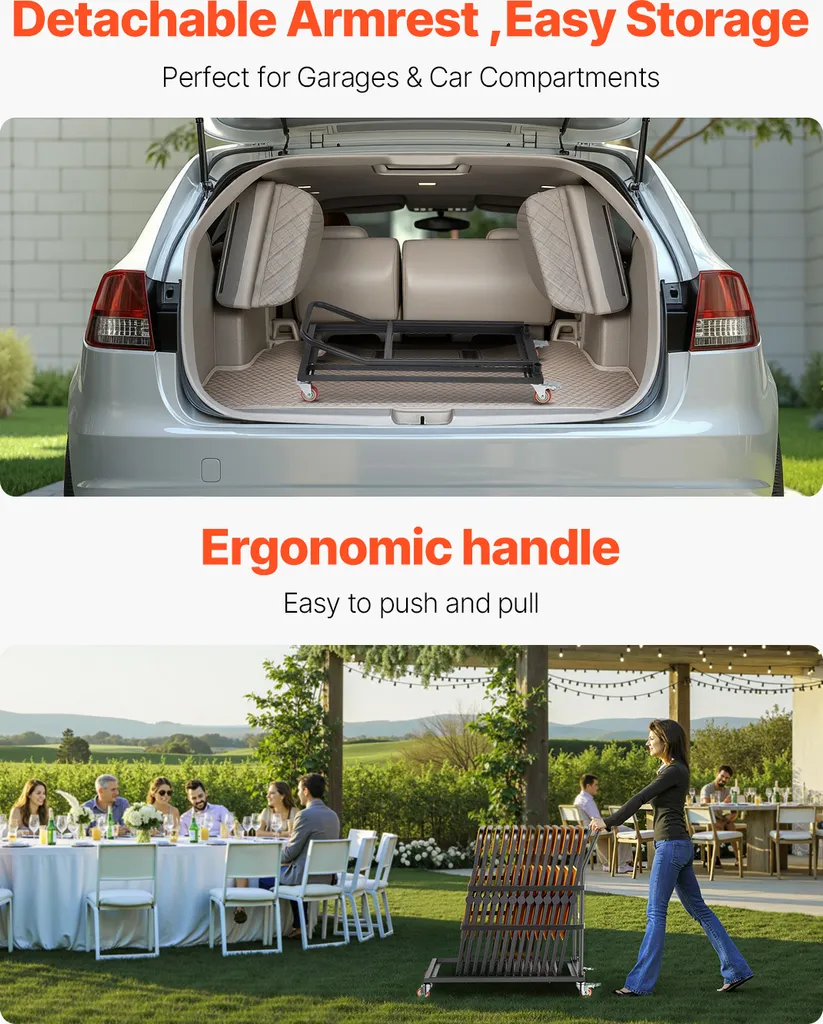 Chariot de Chaises VEVOR : Solution de Rangement pour 25 Chaises Noir