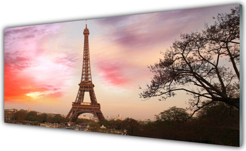 Küchenrückwand aus Glas 125x50cm Spritzschutz Eiffelturm Architektur