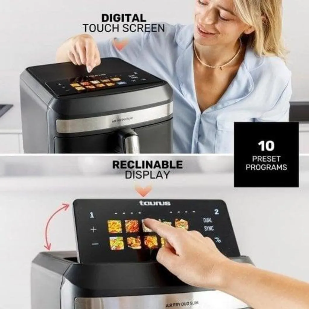 Friteuse Air Duo Slim TAURUS à double compartiment et format compact - 8
