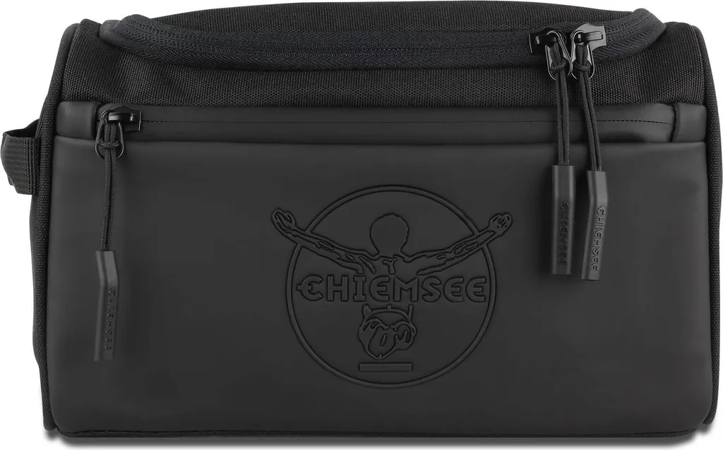 CHIEMSEE Wash Bag Black: Borsa da Toilette Robusta per Viaggi Senza Stress