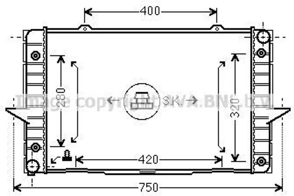Radiateur PRASCO VO2093 pour moteur Volvo V70 S70 XC70 OE 6842768