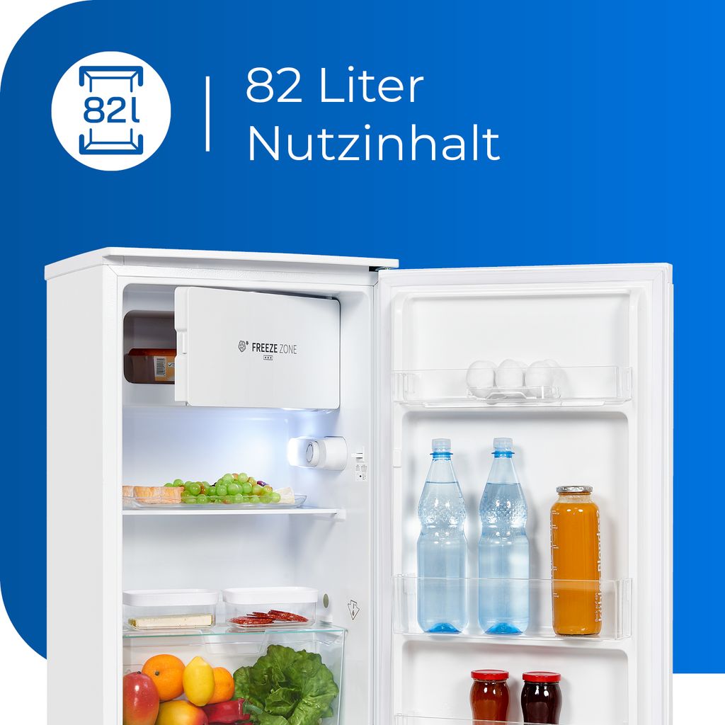 Exquisit Kühlschrank KS117-3-010E weiss | 82 l Nutzinhalt | Produktbild 3