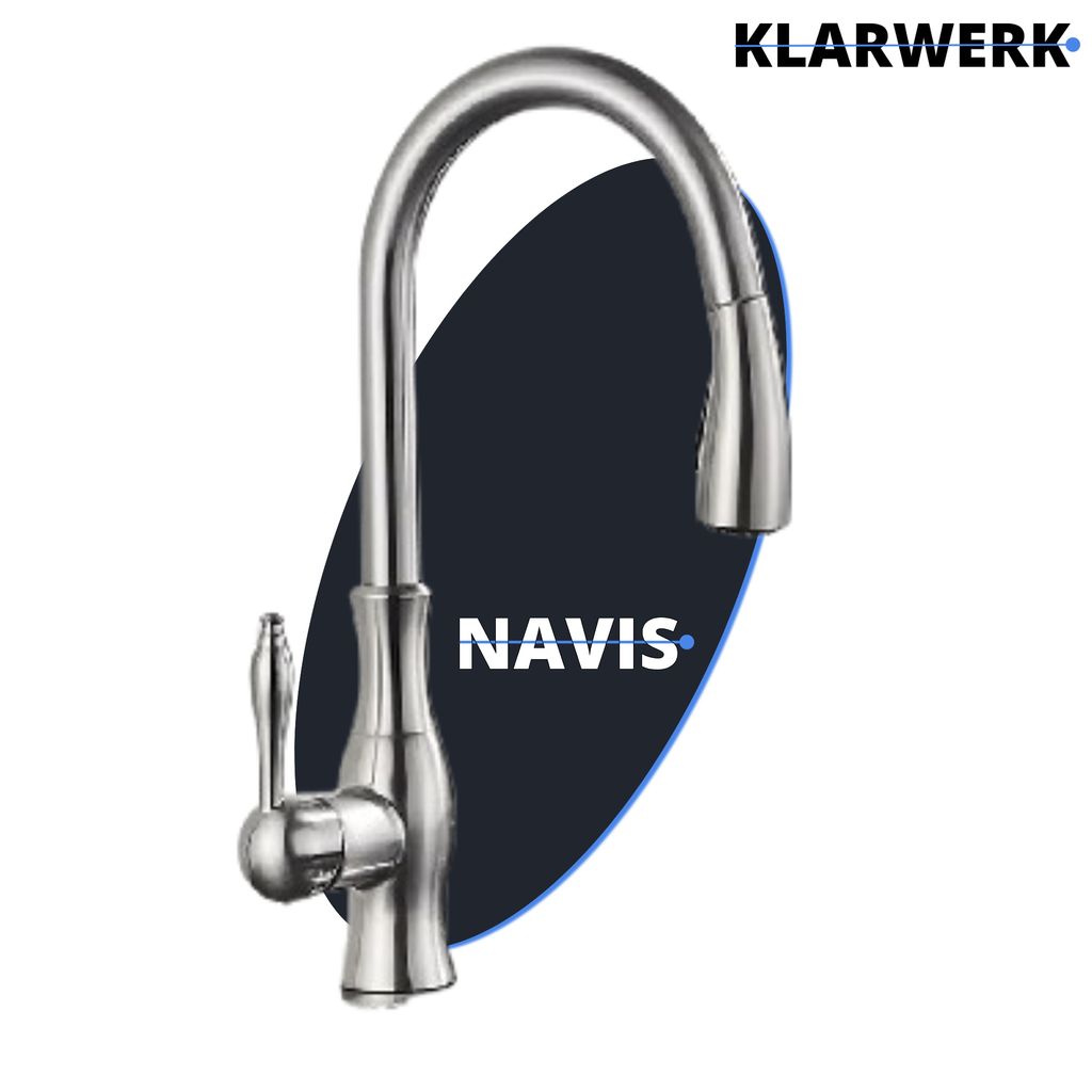 KLARWERK® NAVIS | Edelstahl ausziehbare Küchenarmatur Produktbild 