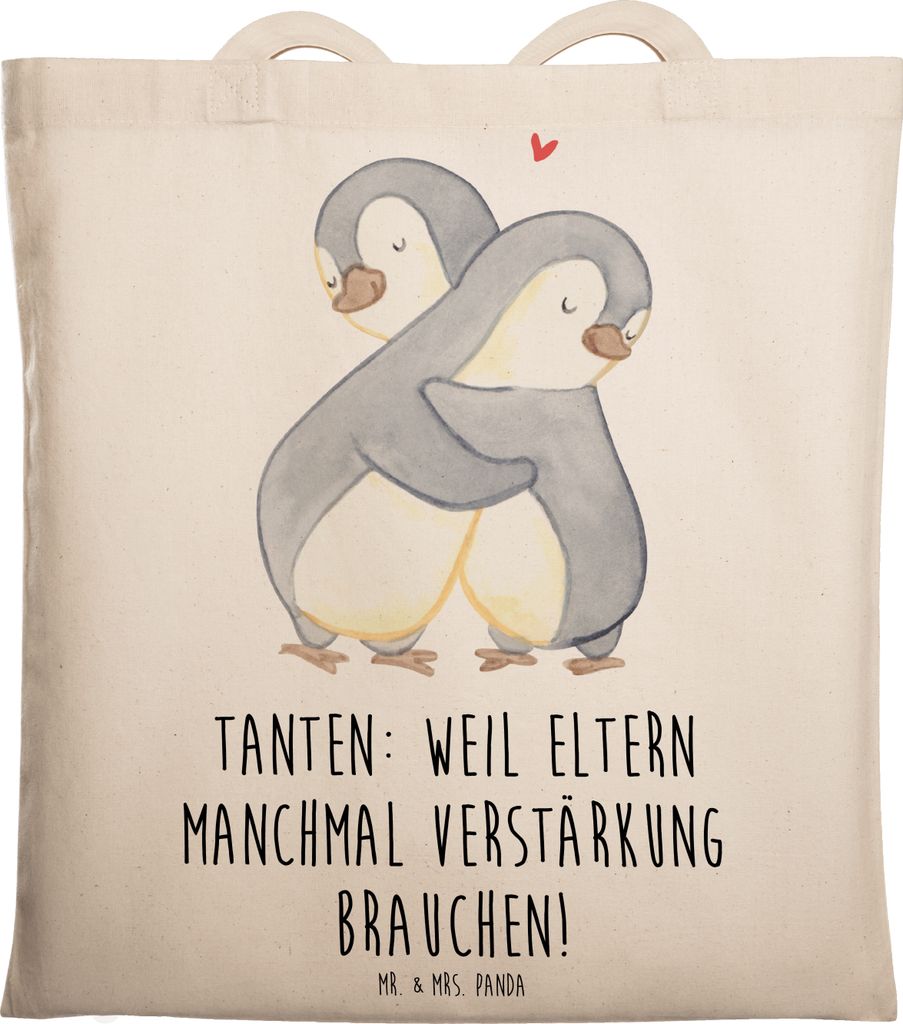 Mr. & Mrs. Panda Einkaufstüte Liebe Tanten - Transparent - Geschenk, Tante, Familienmitglieder, Neffe, Eltern, festivaltasche, Nichte, Shopping Ta...