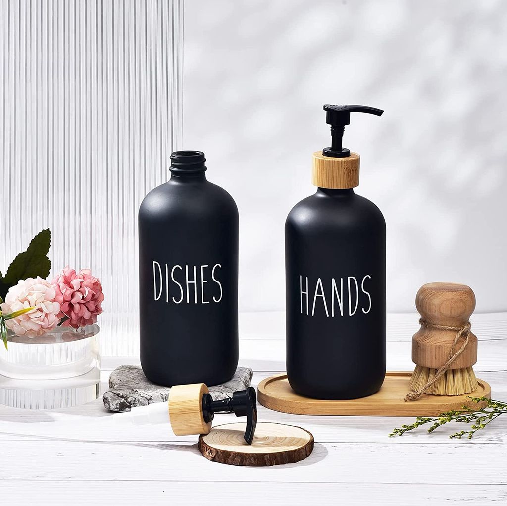 2er Seifenspender Set, 500ml Matt Schwarz Spülmittel Produktbild 4
