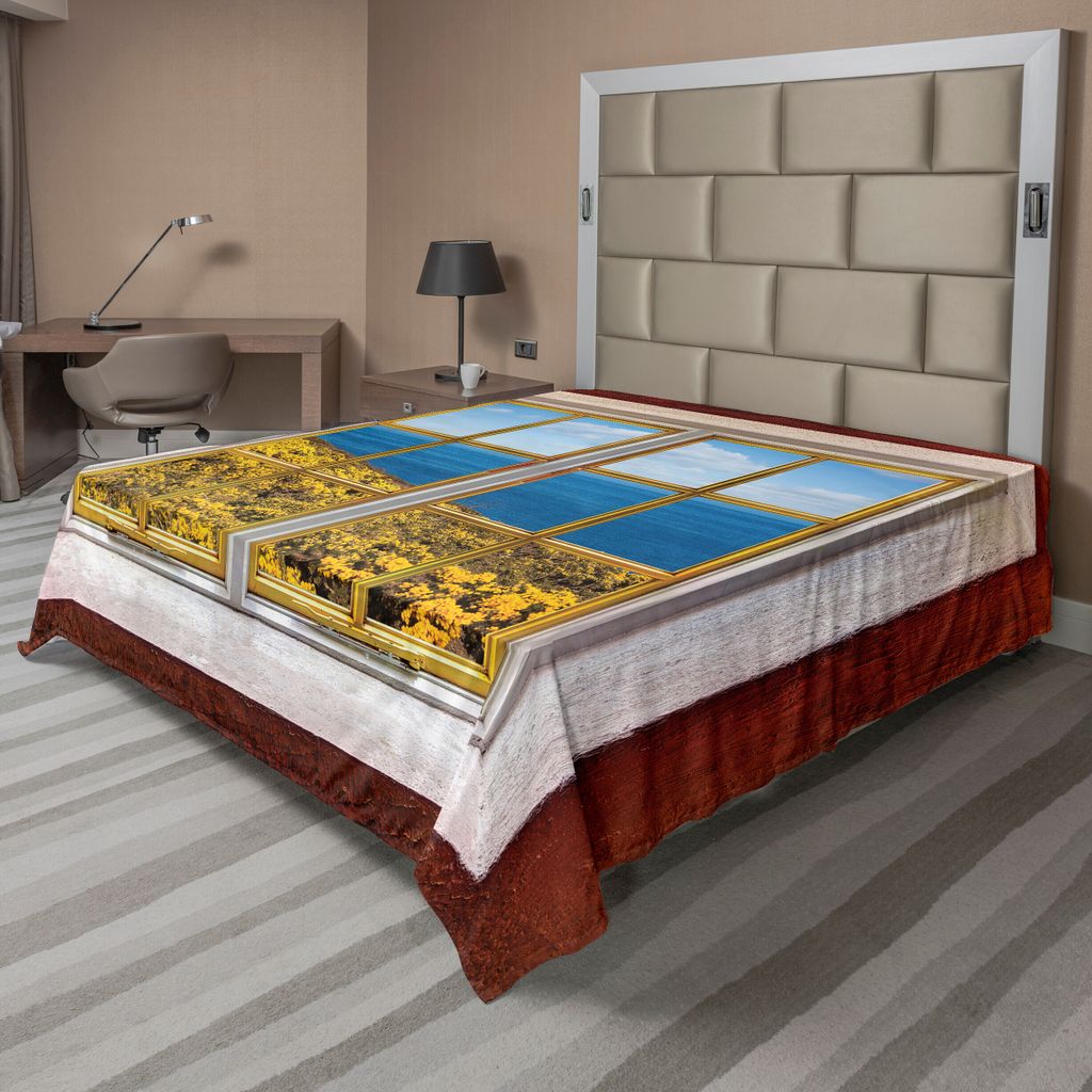 ABAKUHAUS Strand Bettlaken, Tropische Strand Landschaft Von Der Hotelzimmer Raum Reise Erholungs Feiertag, weiches bequemes oberes Bettlaken für e...