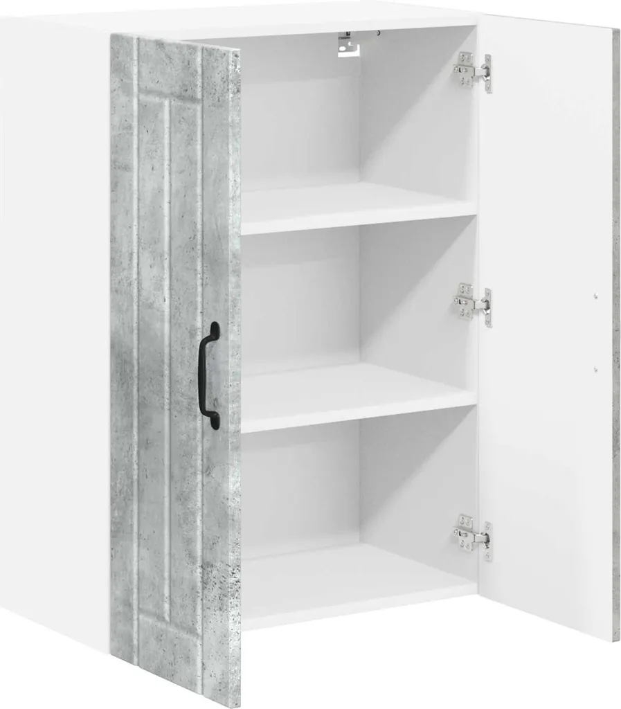 vidaXL Pensile Cucina 60cm Grigio Cemento | Mobile Salvaspazio 80cm - 5