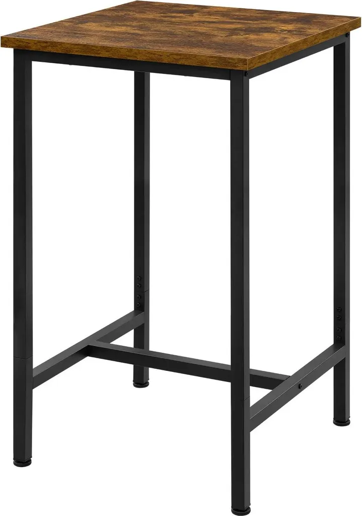Tavolo da Bar Industriale 60x60 cm - Tavolo Alto Marrone Rustico per 2