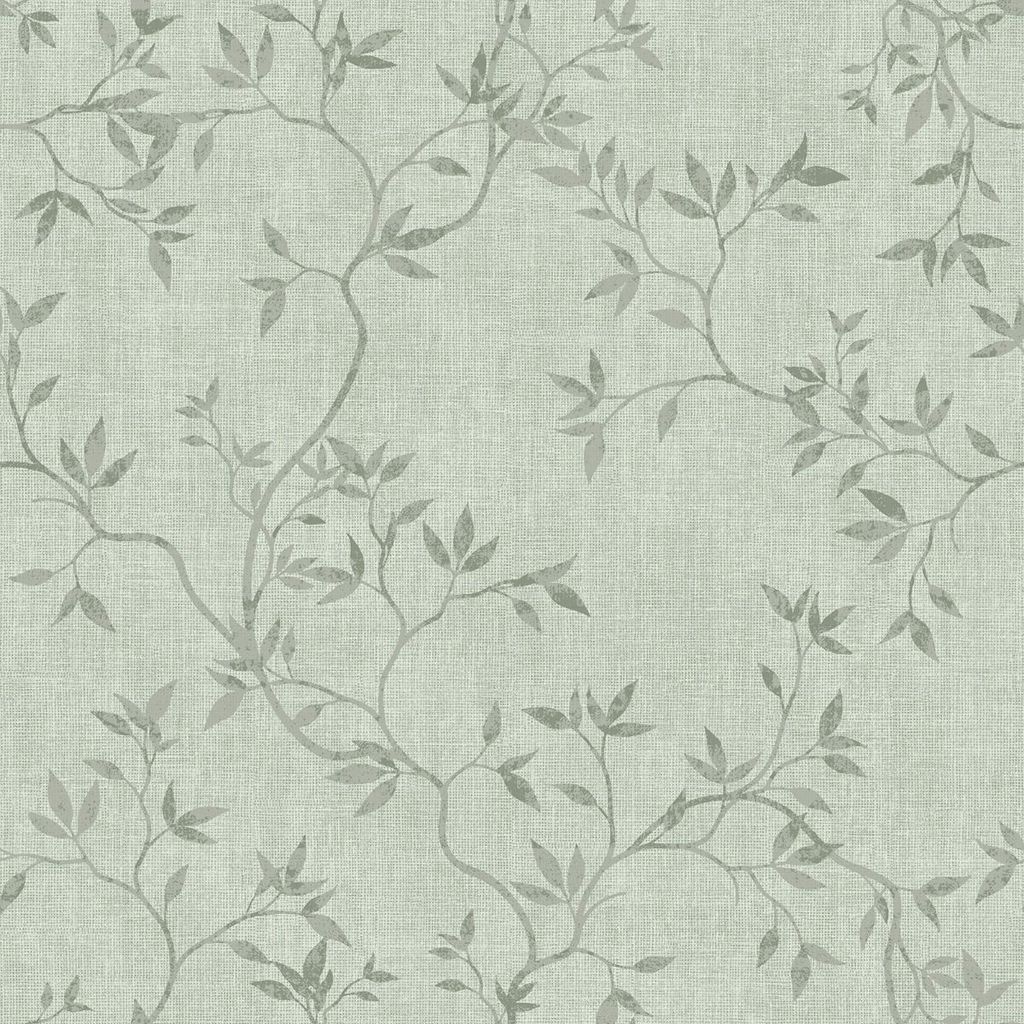 Muriva - Strukturtapete "Darcy James Collection Japandi", Blattdesign AG3655 (10 m x 0,5 m) (Grün)
