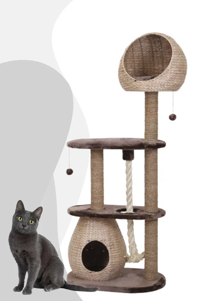 Arbre à chat 145cm en sisal et peluche ZADA gris anthracite Nobby - 2