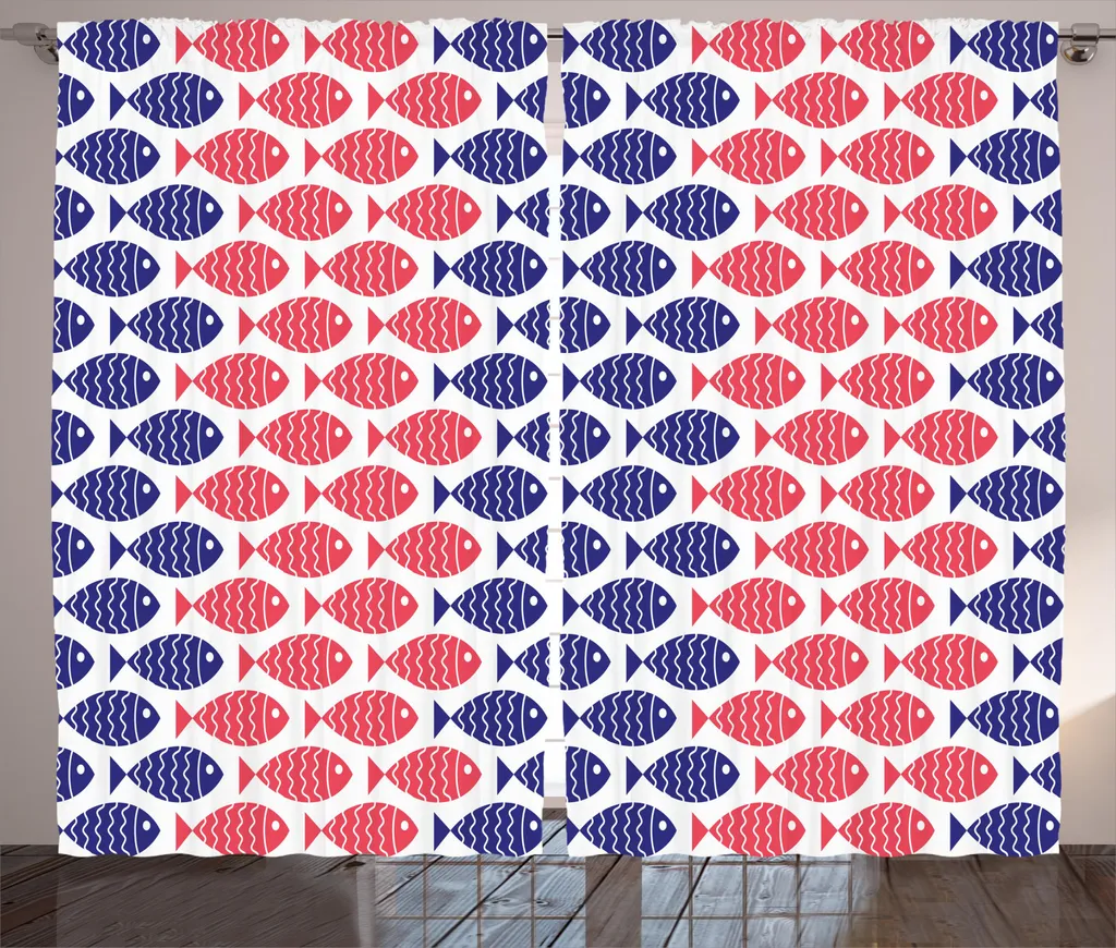 Tenda Rustica 280x245 ABAKUHAUS Nautica Pesci Rosso Blu