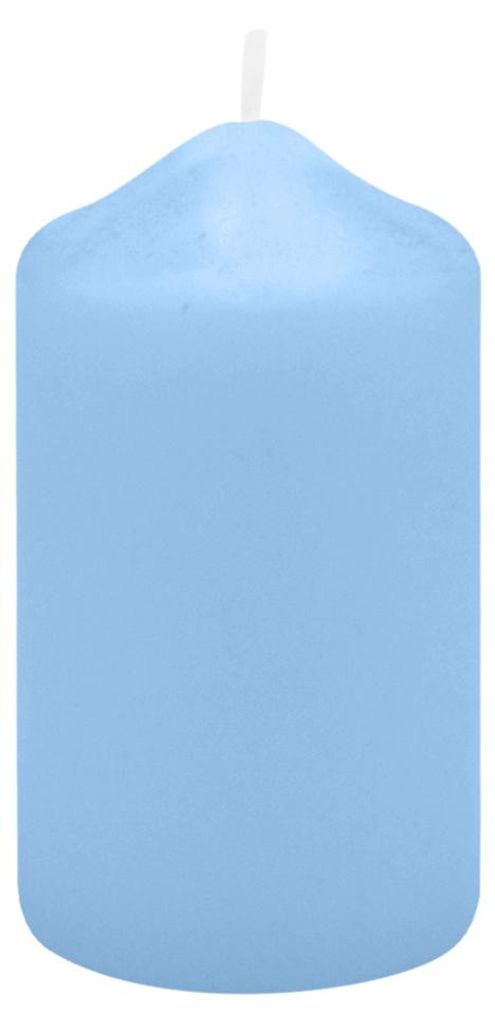 Spitzkopf Stumpen Kerzen Blue Bell Hellblau 9 x Ø 5 cm, 12 Stück