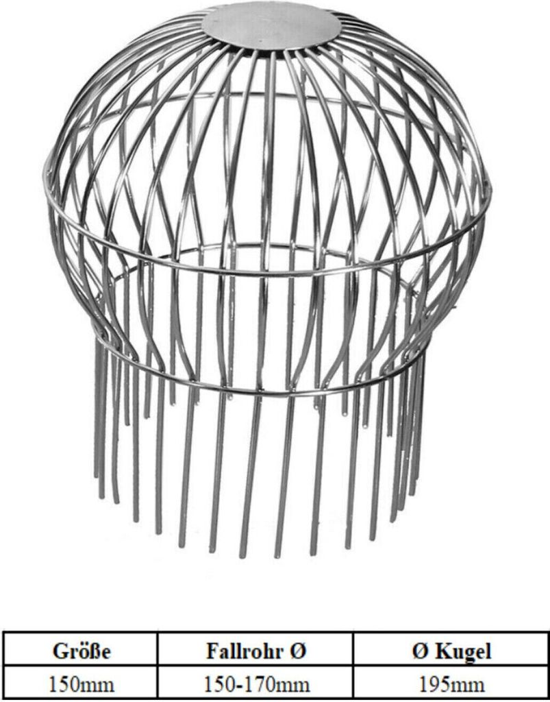 Edelstahl V4A Laubfanggitter Dachrinnensieb Dachrinnenschutz Laubfang Dachrinne 150mm