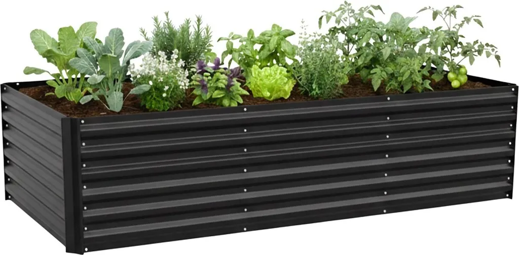 Grand bac à sable ou potager de jardin en acier galvanisé traité