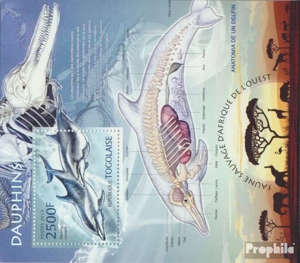 Briefmarken Togo 2013 Mi Block 795 (kompl. Ausgabe) postfrisch Delfine (Stenelle Clymene)