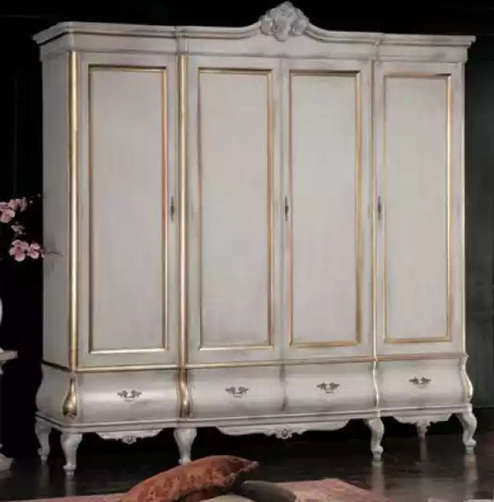 Weißer Luxus Kleiderschrank Massivholz Möbel Schlafzimmer Schränke Schrank
