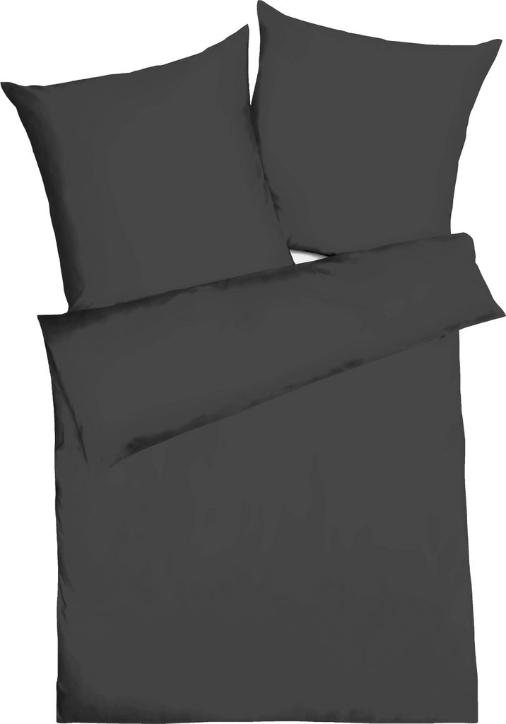 Mako-Satin-Bettwäsche - Titanfarben - 200 x 200 cm - mit Reißverschluss