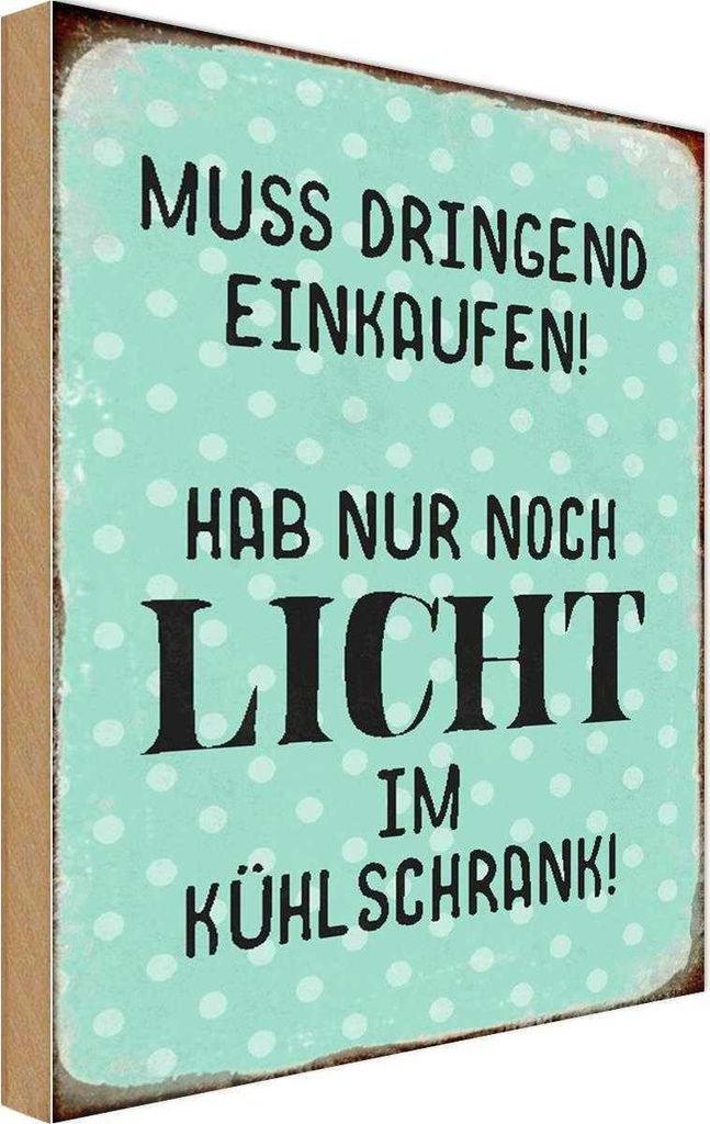 vianmo Holzschild 18x12 cm muss dringend einkaufen hab nur Spruch Zitat