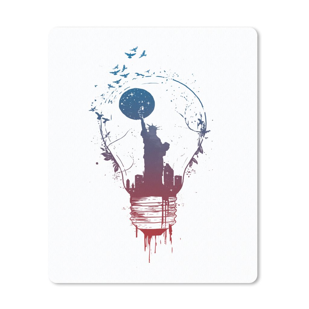 MuchoWow Mauspad Mousepad Lampe - New York - Nacht - Natur 19x23 cm - Mousepads - Maus Mat - Pad - Mausunterlage - Mauspads - Spielen