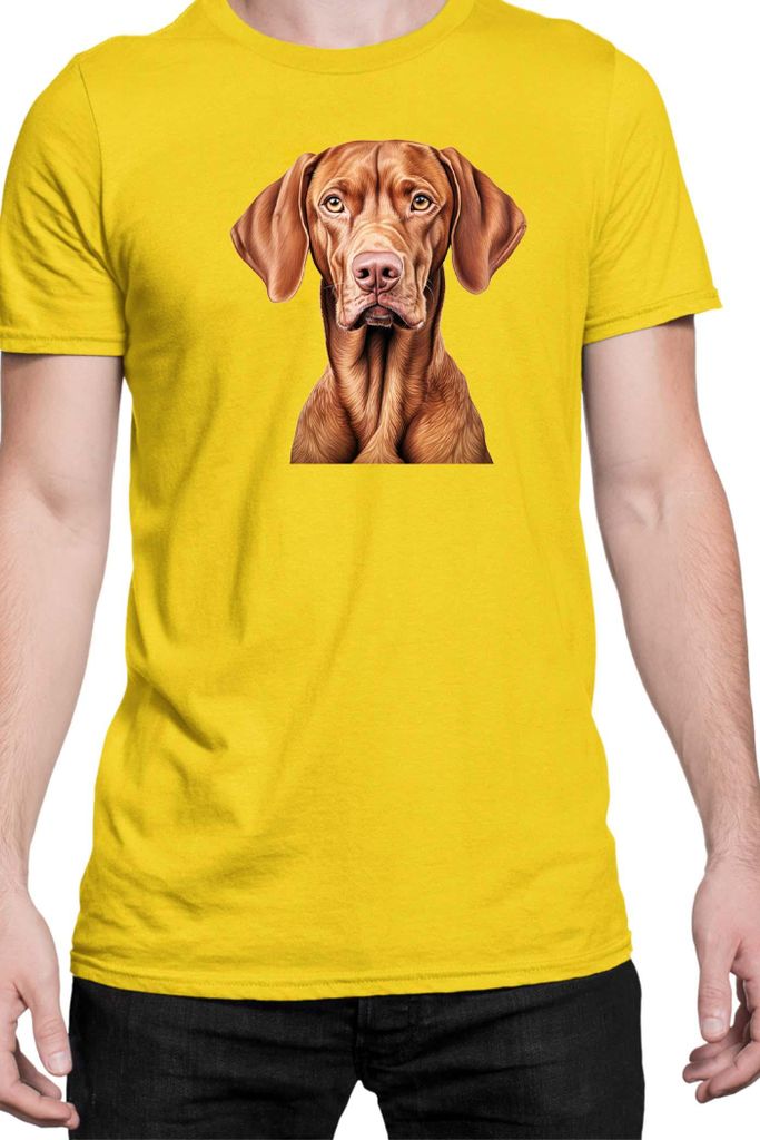 Herren T-Shirt Dogs Breeds Vizsla Dog Breed 005, Man XL / Gelb