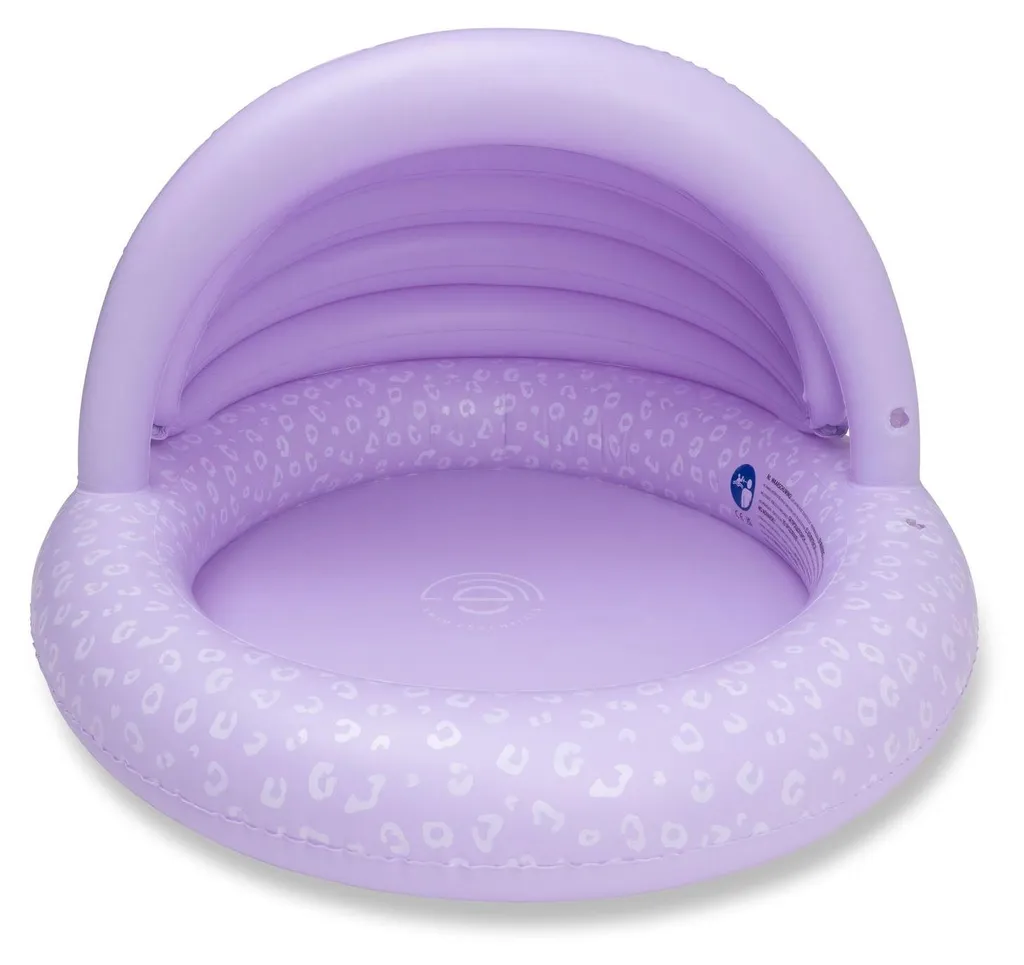 Piscine gonflable pour bébé 100 cm avec pare-soleil imprimé léopard - 8