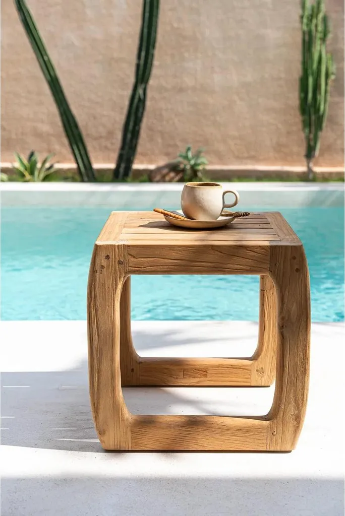 Tabouret d'extérieur pour bar de piscine et cuisine d'été - Blanc mat - 2