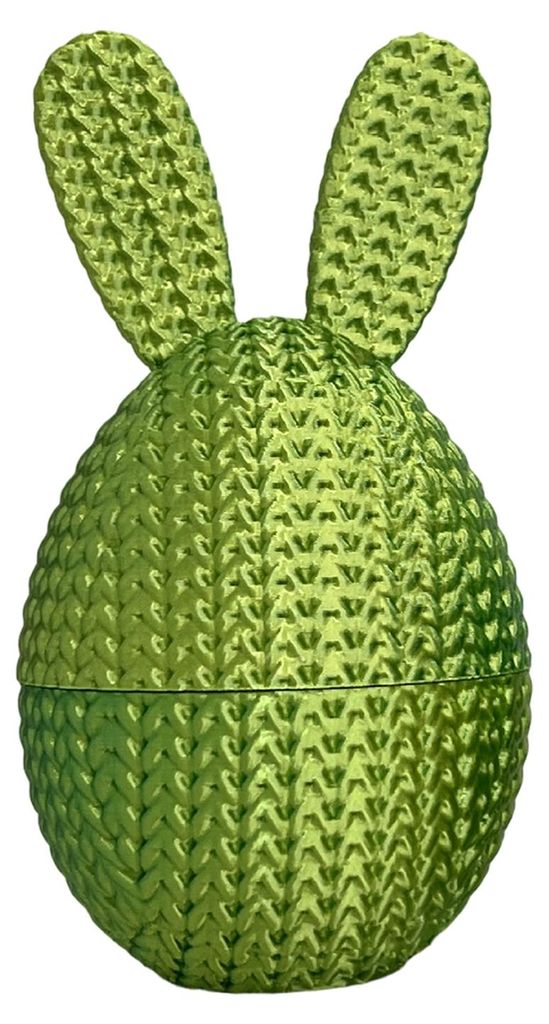 3D-gedrucktes Ostereier mit Hasenfüllung – ideal als Osterkorb-Füllung für Zuhause oder den Schreibtisch.
