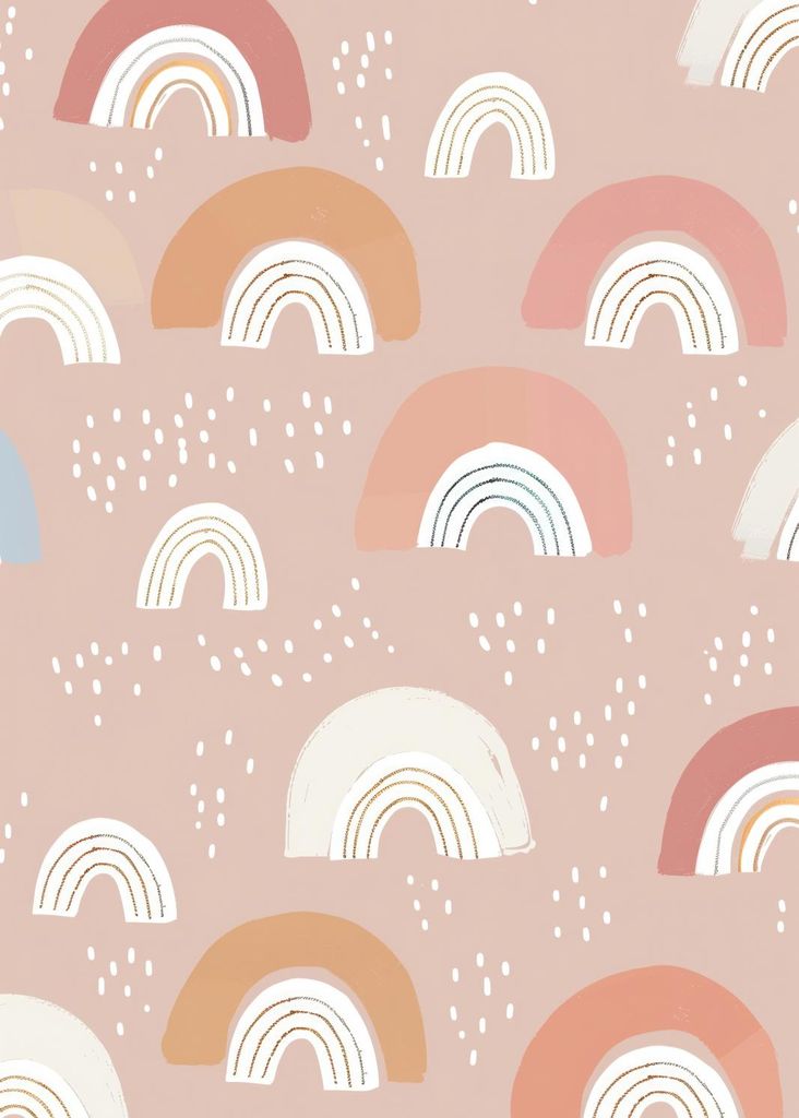 Plakat 50x70cm Muster für Kinder, Mädchen und Jungen - Regenbogen 2