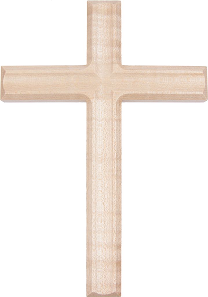 FRITZ COX Ahornholzkreuz | mit Messingöse | dezentes Holzkreuz | in Deutschland hergestellt | mit Einfräsung | 17 cm