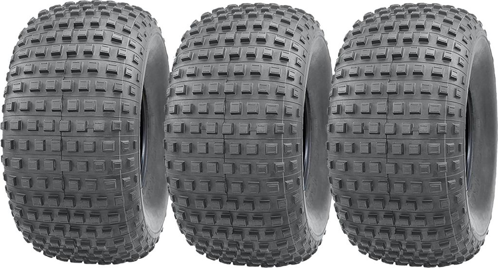 25x12.00-9 Knobby ATV Quad Tyre 4ply John Deere Gator Road Legal Reifen (Satz von 3)