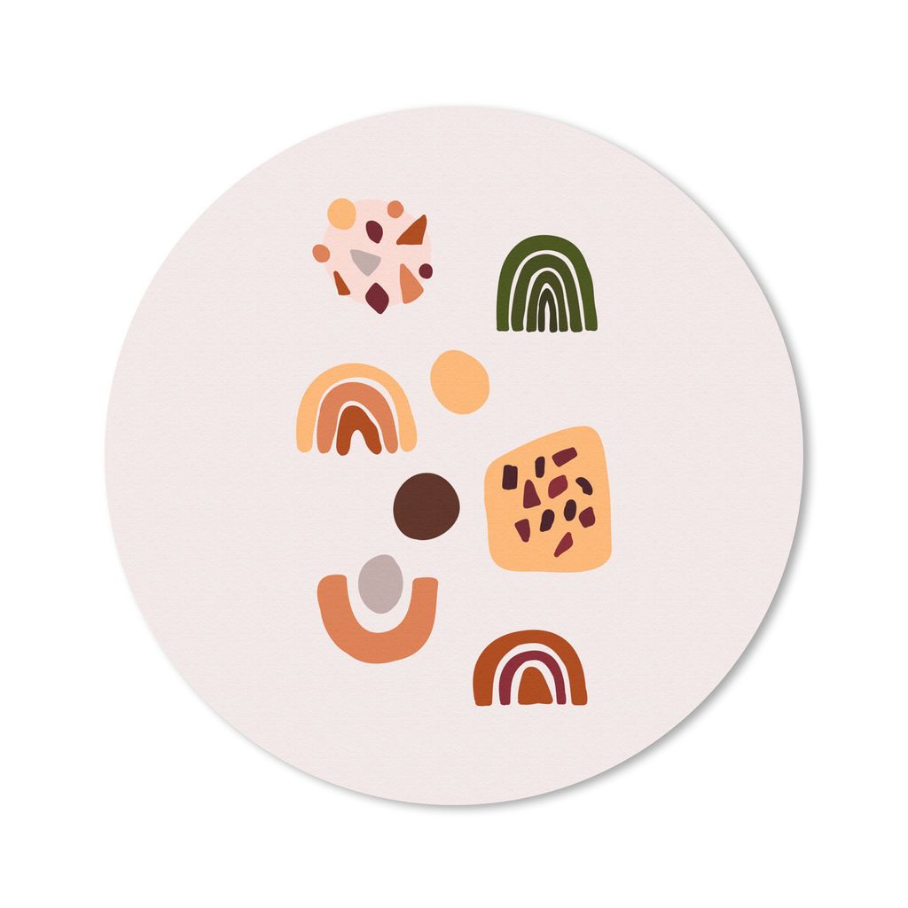 MuchoWow Mauspad Mousepad Winter - Regenbogen - Altrosa 50x50 cm - Mousepads - Maus Mat - Pad - Mausunterlage - Vinyl