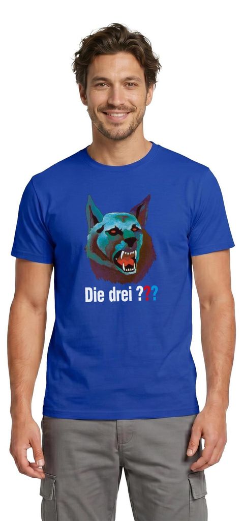 Spreadshirt Die Drei Fragezeichen Der Karpatenhund Männer T-Shirt, L, Dunkelblau