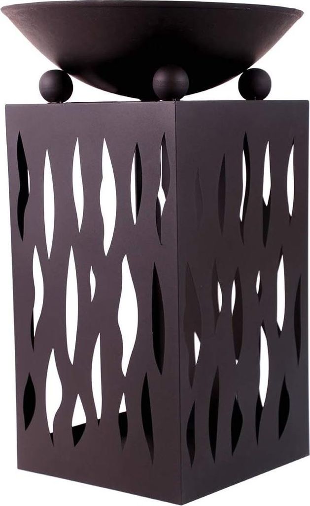 Dekorative Feuerschale auf Säule - 45 x 45 x 68 cm