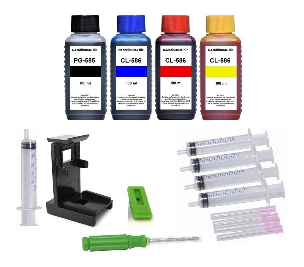 Kit de recharge pour cartouches d'encre Canon PG-585 (XL) + Image du produit 