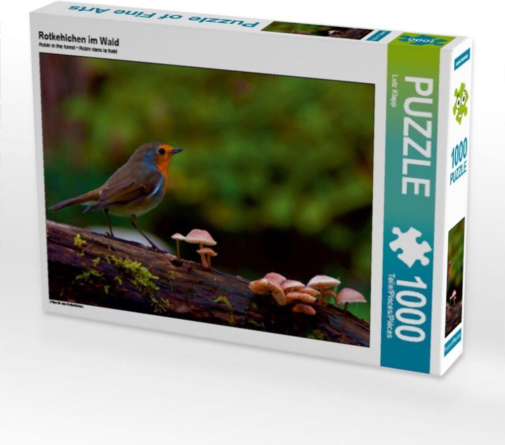 Calvendo Rotkehlchen im Wald 1000 Teile Puzzle quer 640x480mm, Klapp Lutz; 7455278