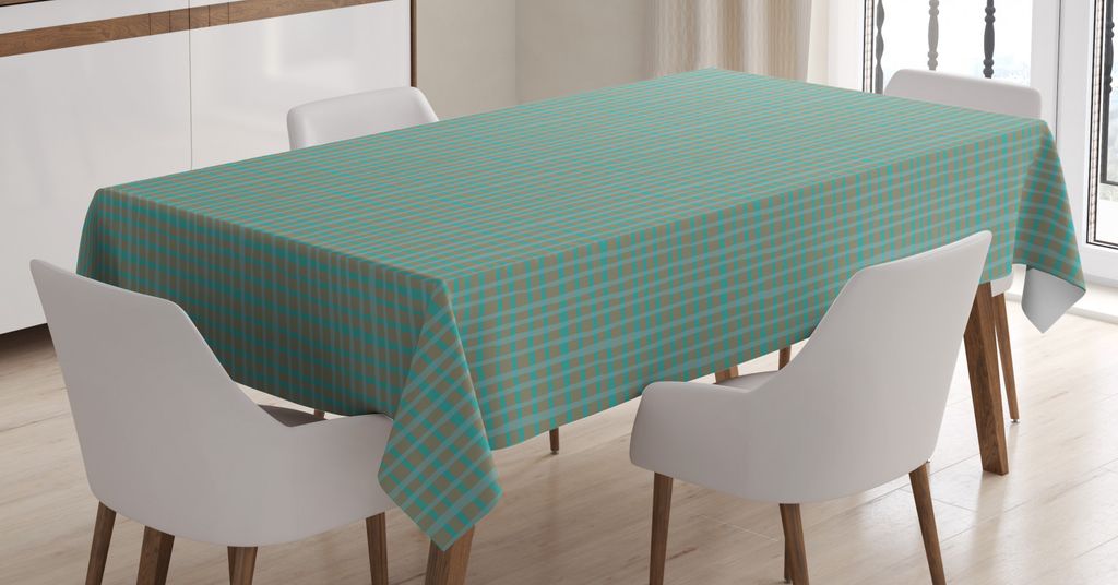 ABAKUHAUS Abstrakt Tischdecke, Minimalistic Ruhe Squared, Pflegeleicht Waschbar Schmutzabweisend und mit Klaren Farben Hochwertiger Druck, 140 x 20...